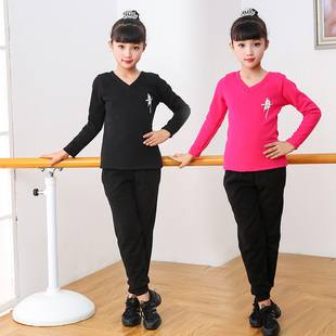 秋冬儿童舞蹈服女孩女童中国舞练功服分体套装少儿拉丁服跳舞衣服