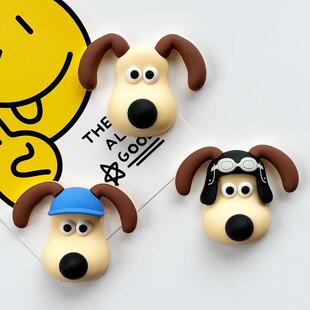 创意可爱冰箱贴杯贴磁吸磁铁掌门狗狗立体3D贴磁贴留言板垃圾桶贴