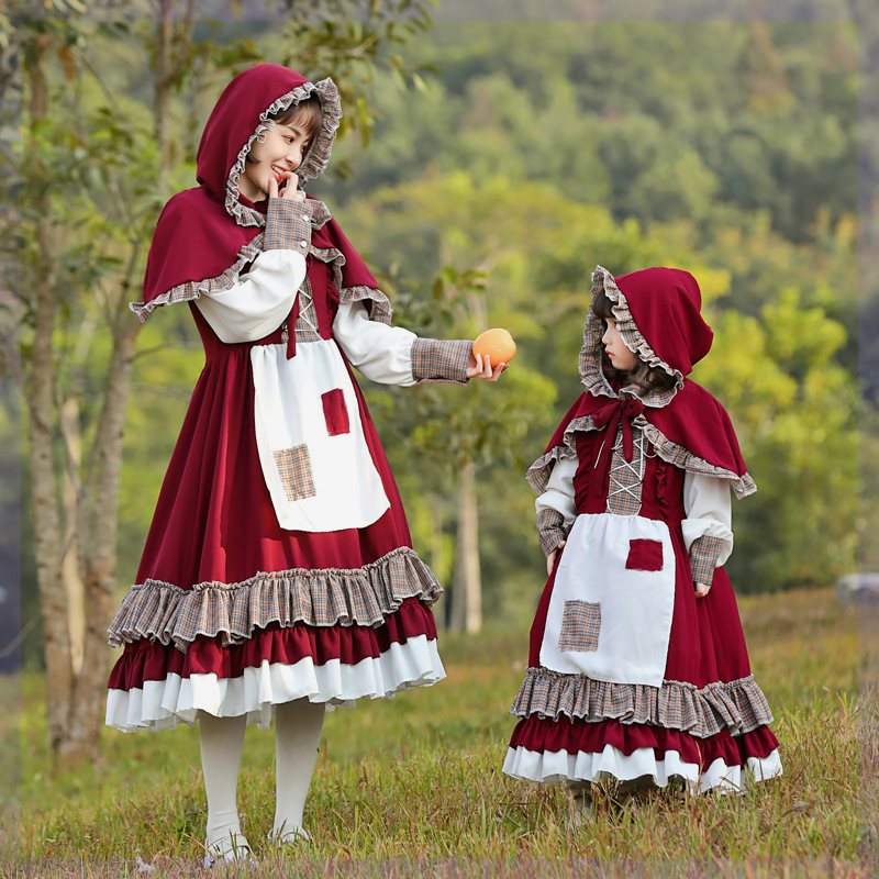万圣节童话人物服装书中大童成人女小红帽演出服cosplay衣服