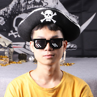 万圣节海盗帽海盗船长装扮配饰海盗游戏演出加勒比海盗帽船长帽