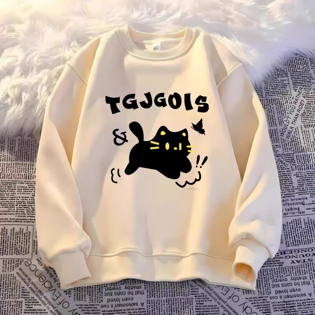 女童圆领卫衣秋冬季2025新款纯棉中大童学生印花宽松百搭加绒上衣,童装/婴儿装/亲子装,卫衣/绒衫,淘宝优惠券,粉丝福利购,淘宝优惠卷