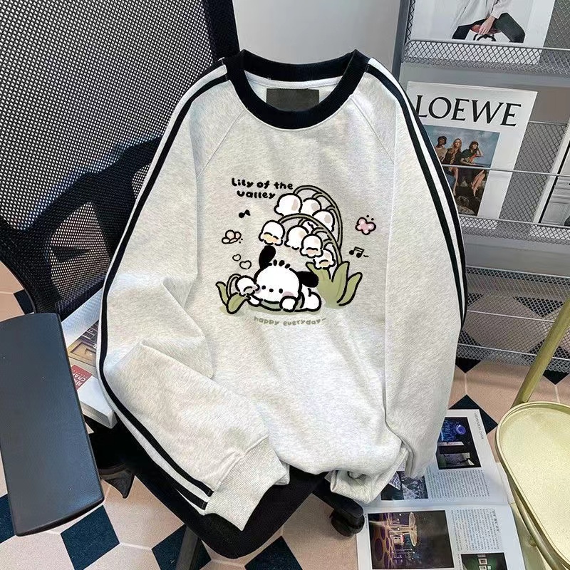 圆领卫衣无帽三条杠女童春秋冬季