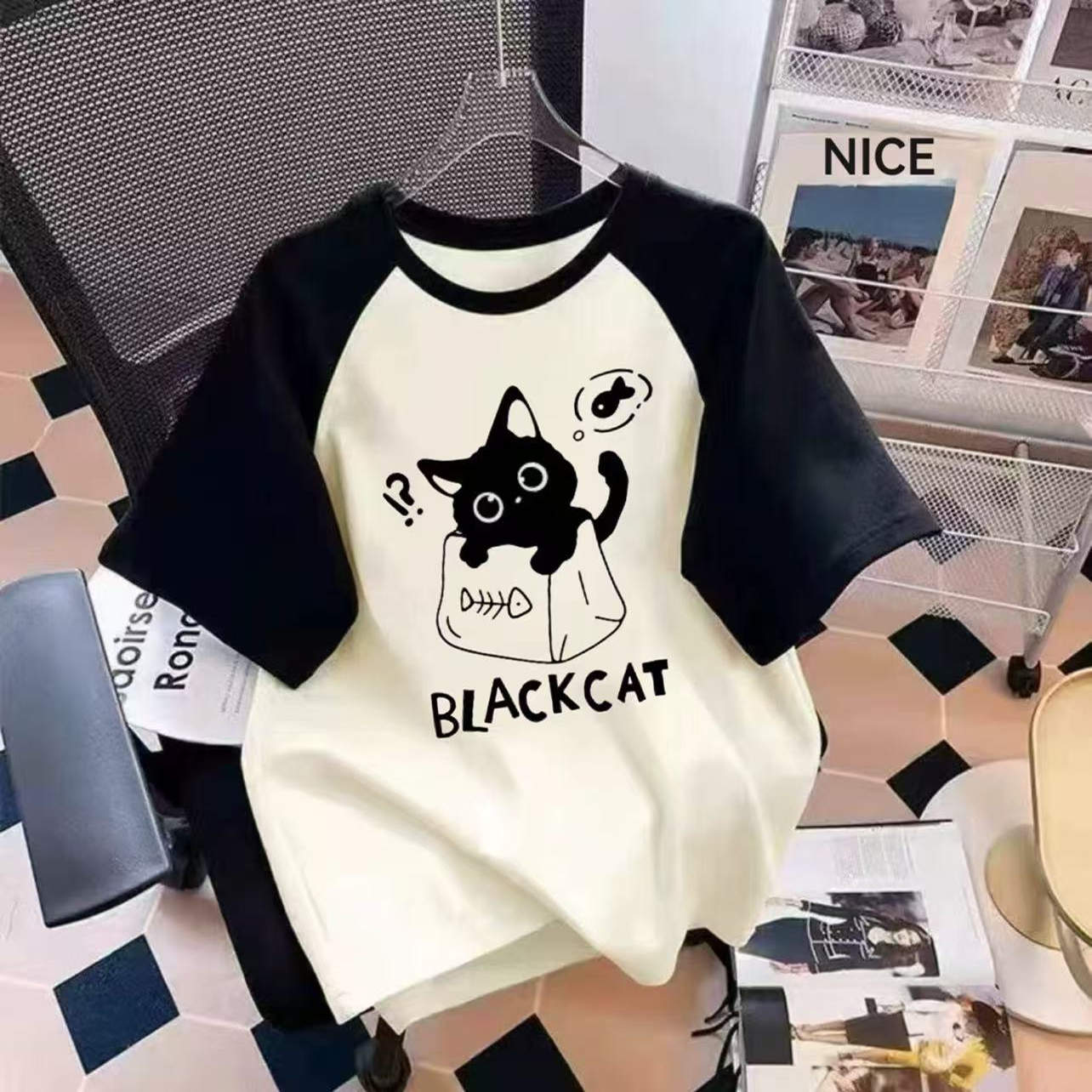 中大童新款纯棉短袖T恤女童