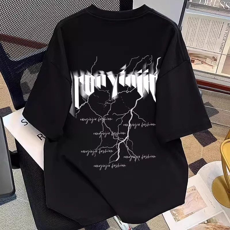 中大童闪电字母纯棉短袖t恤男女童夏季学生美式街头宽松百搭上衣,童装/婴儿装/亲子装,T恤,淘宝优惠券,粉丝福利购,淘宝优惠卷