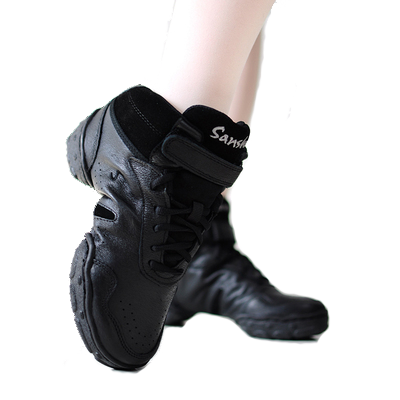 正品三沙现代舞蹈鞋女新款成人爵士舞蹈鞋广场舞真皮软底跳舞鞋