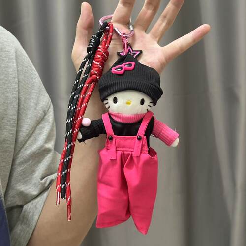 miu系列钥匙扣Hello Kitty包包挂件毛绒多巴胺包包挂件编织ins挂