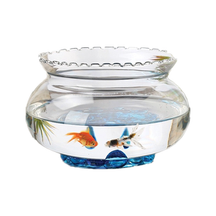 绿萝水培花盆透明玻璃花瓶花边大号水养植物器皿碗莲盆鱼缸乌龟缸