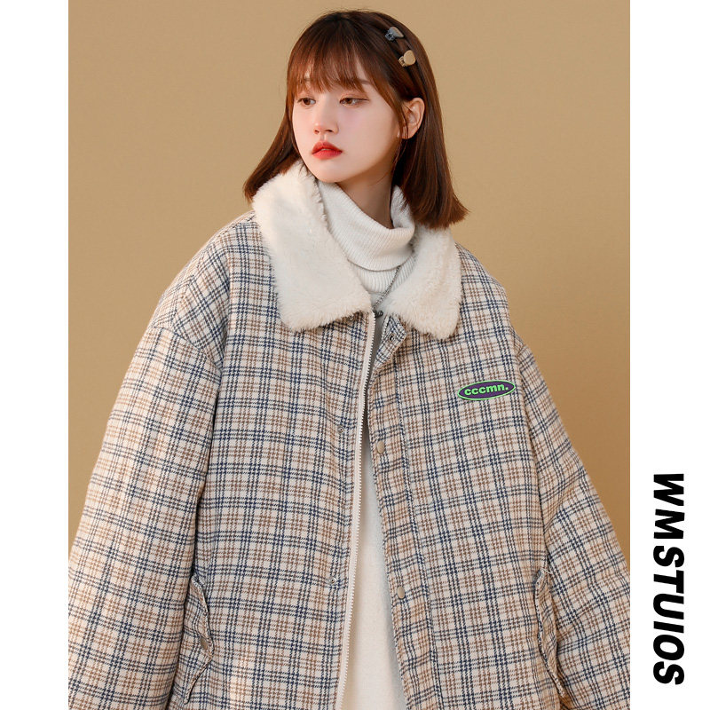 冬季大码胖mm中性女装加厚慵懒风羊羔毛外套情侣衣服200斤,女装棉衣/棉服,星座909-2（原星座717-2）