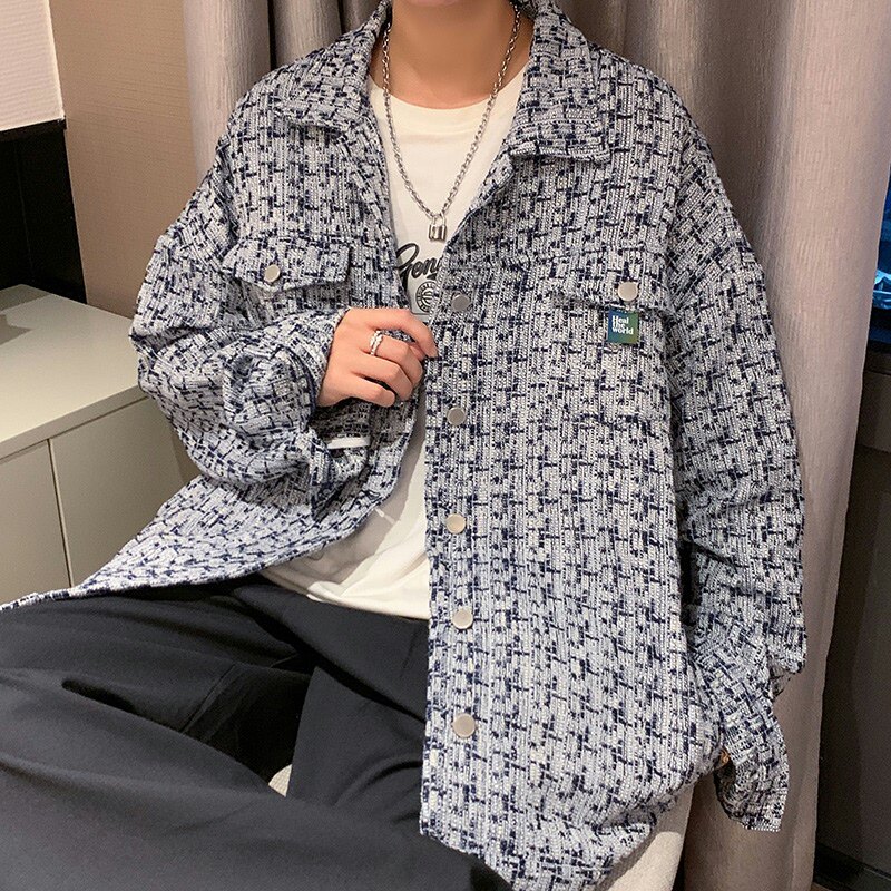 港风编织ins小香风男装中性外套大码情侣装夹克加大码宽松胖子,男装夹克,星座909-2（原星座717-2）