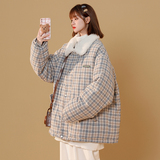 冬季大码胖mm中性女装加厚慵懒风羊羔毛外套情侣衣服200斤，女装棉衣/棉服，星座717-2