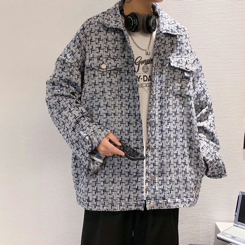 秋季ins加厚小香风男装外套大码夹克加肥加大码宽松胖子衣服,男装夹克,星座909-2（原星座717-2）