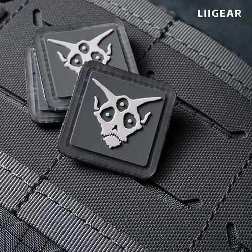 【LiiGear官方】2026新品配件装饰猫头logo魔术贴小方标士气章