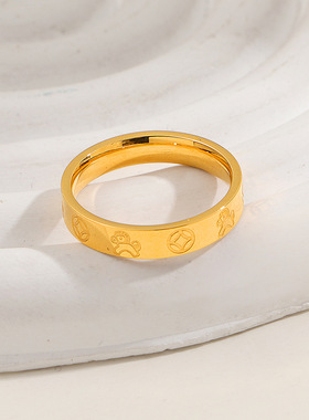 2026年新款招财小马钱币戒指女小众设计好运轻奢高级感钛钢不掉色