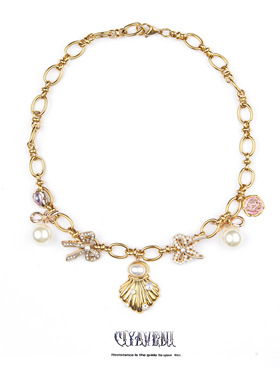 CIYAVENI珍珠贝壳巴洛克项链轻奢