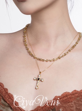 CIYAVENI巴洛克欧美十字架项链