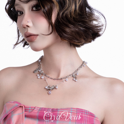 CIYAVENI镶钻蝴蝶结锁骨链轻奢