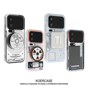 桌面弹窗Ti液体金属银灰录影磁带磨砂镜面手机壳磁吸卡包简约ins风科技感酷炫原创意设计适用17小米17promax