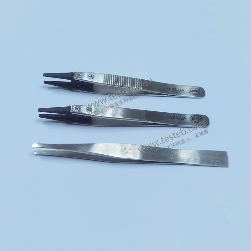 Sipel 1303-SA镊子1603-SA平头2.3mm宽 90度直角方尖塑料头夹片状