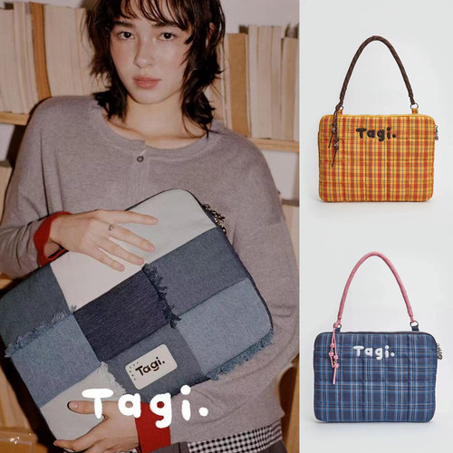 Tagi编织小枕头包防摔防震电脑包