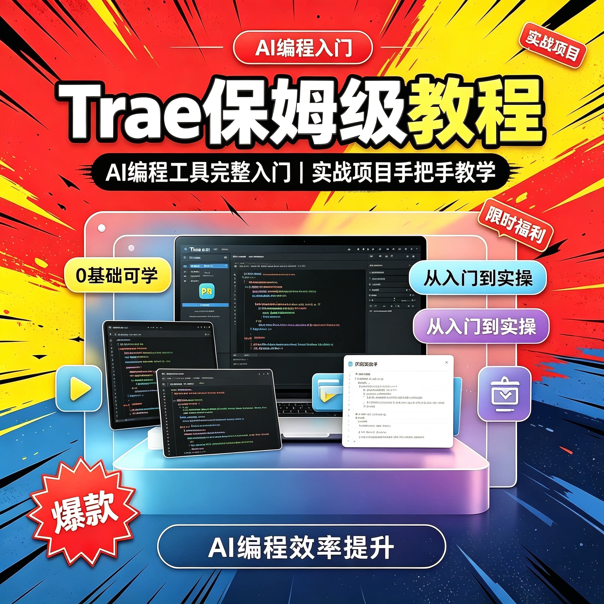 零基础 Trae AI 编程工具保姆级教程新手易上手完整入门电子教程