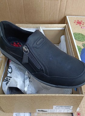 两款软底德国外贸大码女单鞋 侧拉链一脚蹬真皮垫平底工作鞋36-45