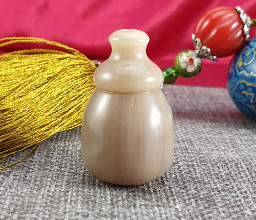可爱胖墩款 天然白水牛角藏式三通佛头/纯手工一体式 文玩DIY配件 - 封面