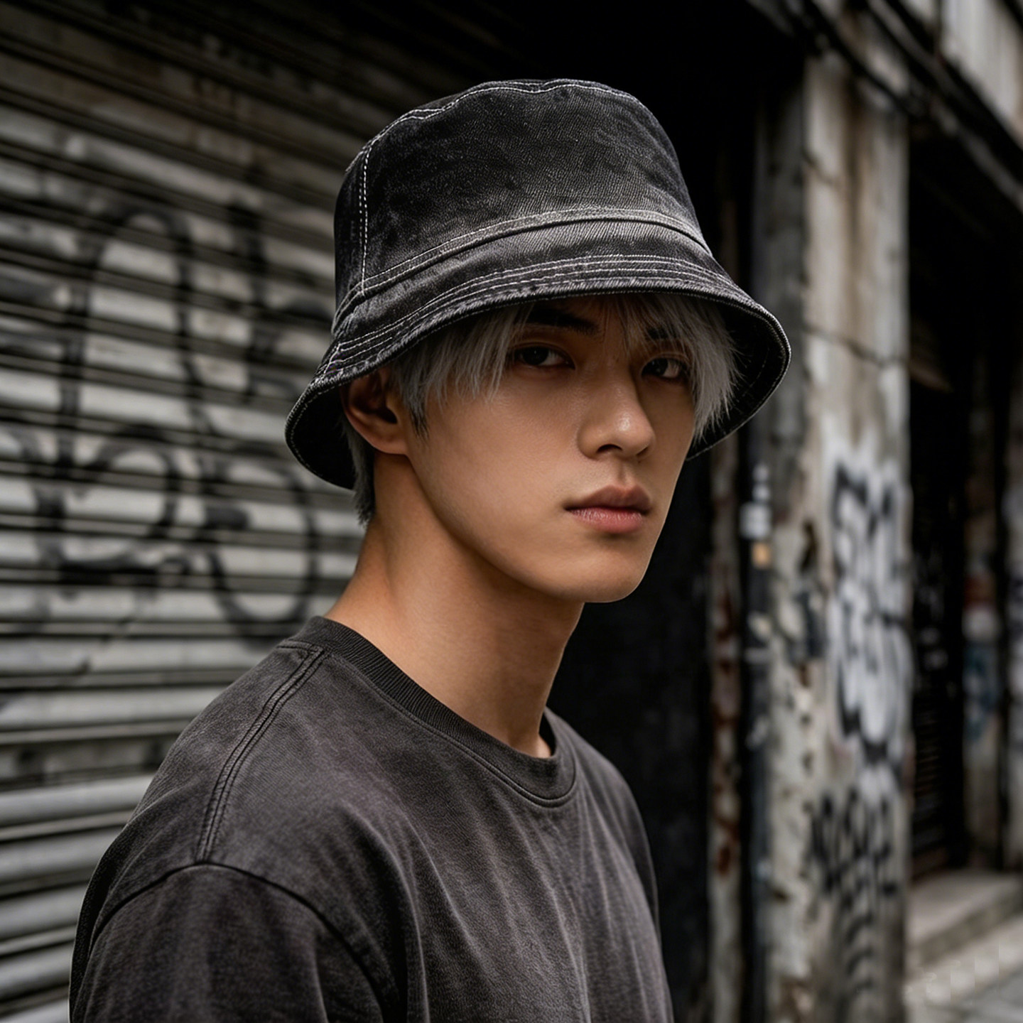 渔夫帽男新款夏季水洗做旧牛仔渐变色帽子男士防晒遮阳帽潮牌盆帽