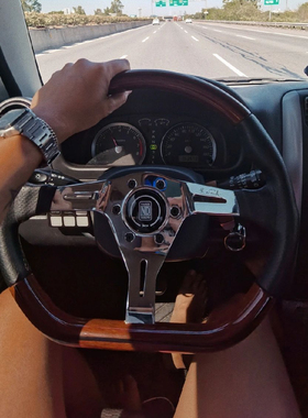 汽车改装复古D型实木方向盘14寸北斗星 标致206 浪迪雨燕高尔夫4