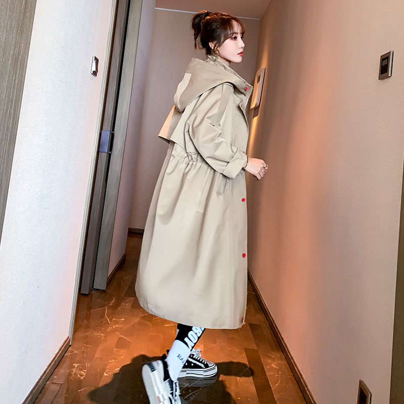 风衣外套女2020新款中长款流行英伦风过膝春秋季韩版宽松气质大衣