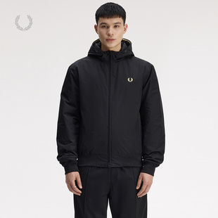 连帽纯色拉链麦穗刺绣外套J1304 休闲夹克2025冬季 FRED PERRY男士