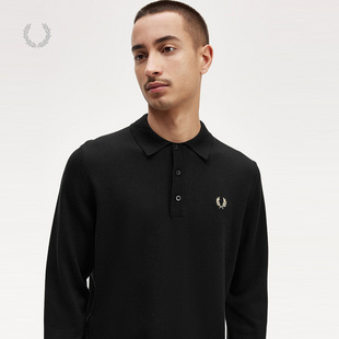 冬季 休闲针织衫 翻领半开襟麦穗刺绣羊毛K4535 PERRY男士 FRED