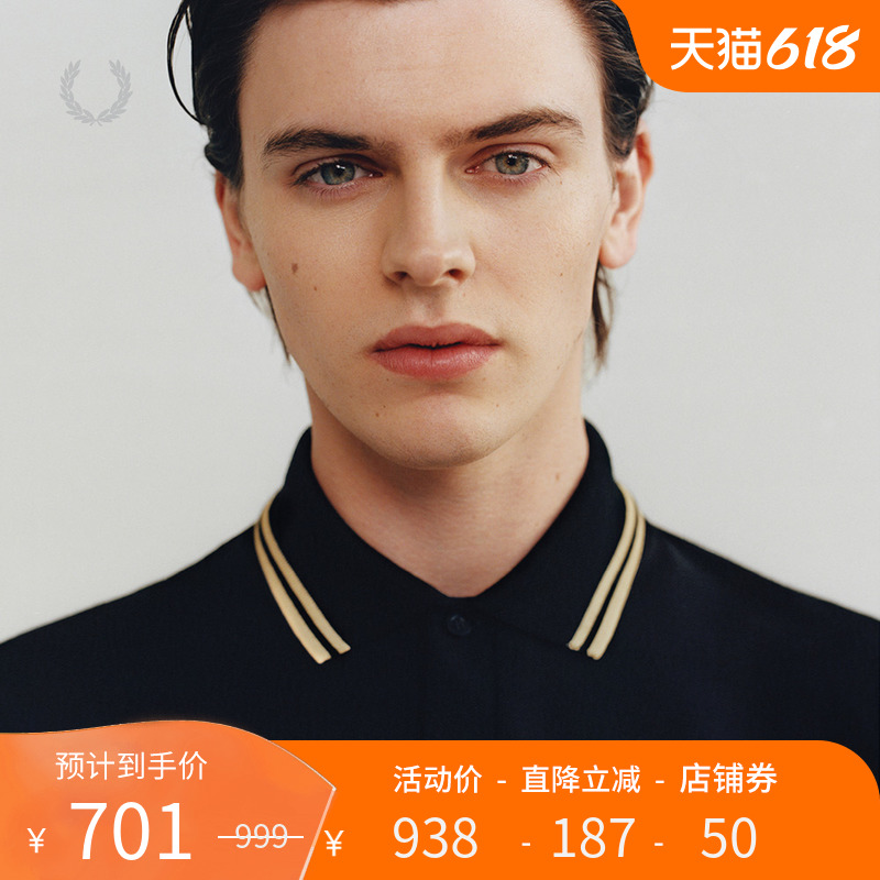 FRED PERRY男士POLO衫2023夏季英伦商务休闲麦穗短袖重磅多彩M12