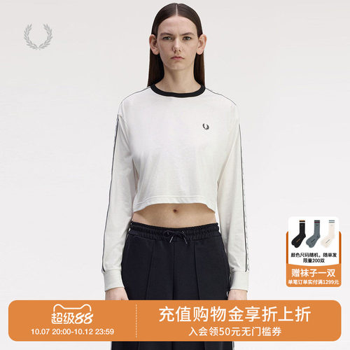 FREDPERRY短款长袖T恤青春活力