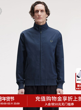 FRED PERRY男士休闲夹克2025冬季立领拉链麦穗刺绣宽松外套J8568