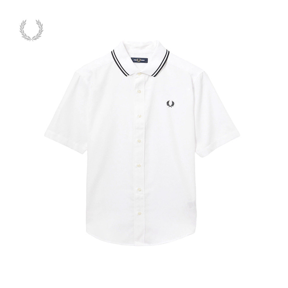 FRED PERRY男装polo领短袖衬衫2026夏季新款简约通勤麦穗刺绣上衣图片