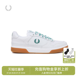 FRED PERRY男士休闲鞋夏季新款运动系带麦穗刺绣小白鞋B9310