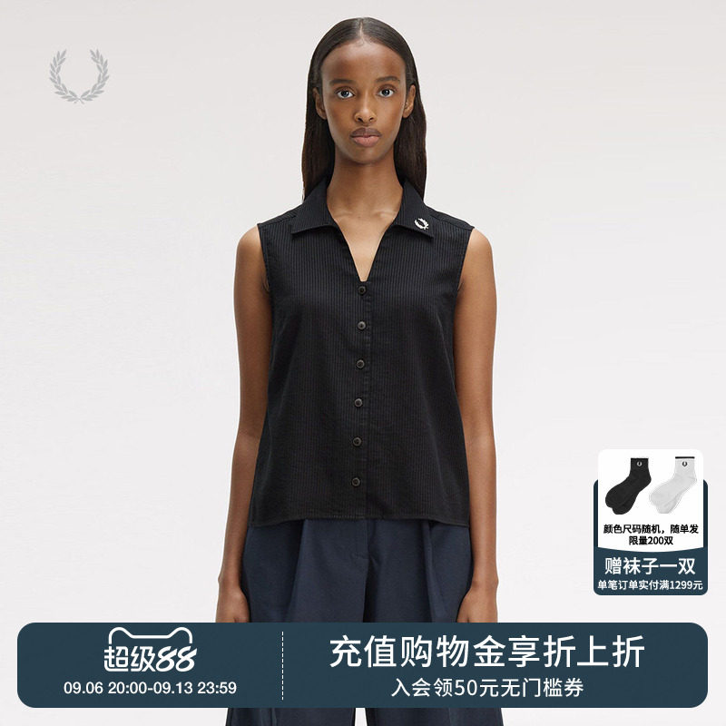 FREDPERRY无袖条纹衬衫图片
