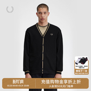 PERRY男装 V领麦穗长袖 休闲针织衫 商务绅士开衫 M2654 冬季 FRED