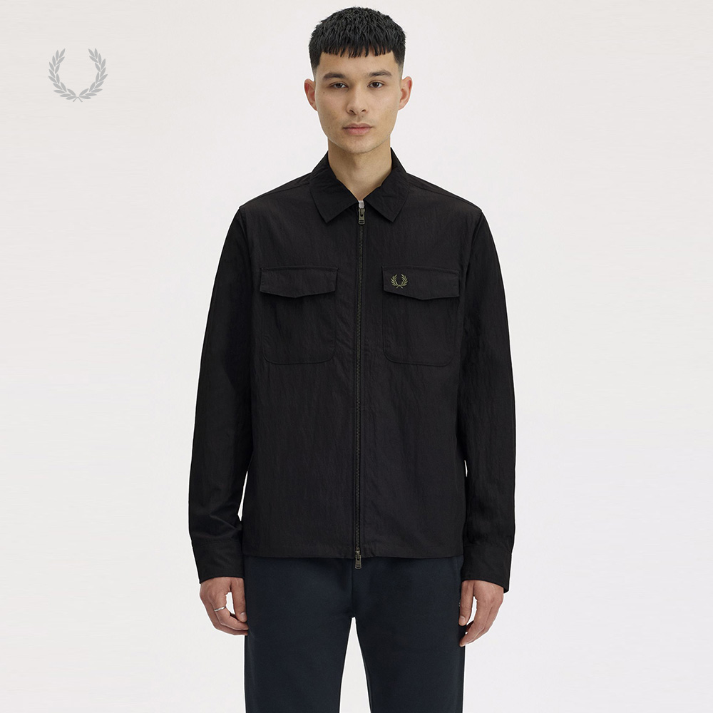 FRED PERRY男士休闲夹克2025冬季新款翻领宽松麦穗刺绣外套M5684