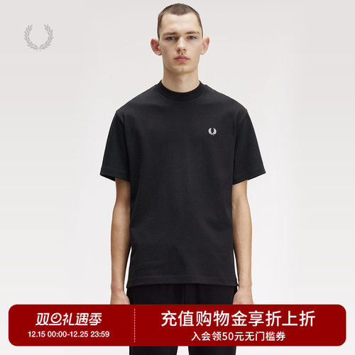FRED PERRY男士休闲T恤2025冬季新款宽松圆领麦穗刺绣短袖衫M8710