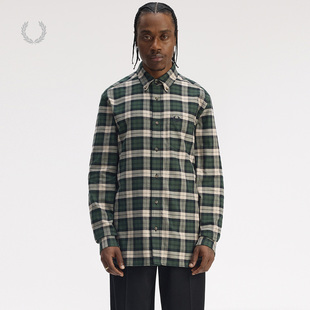 英伦格子麦穗刺绣长袖 FRED 2025冬季 休闲衬衫 衬衣M1754 PERRY男士