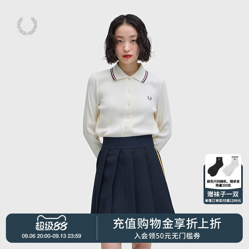FREDPERRY半身百褶裙青春运动风图片