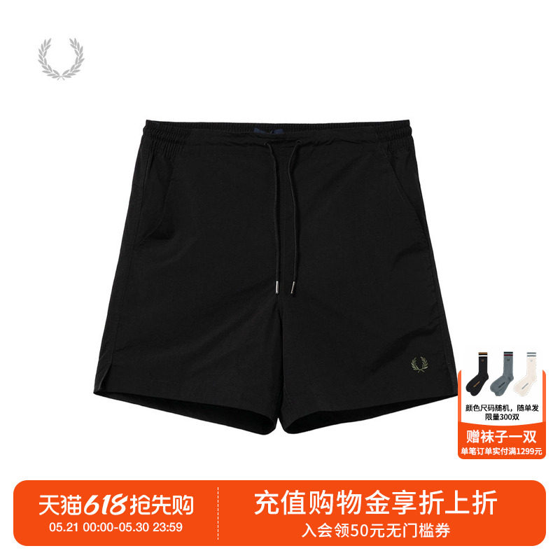 FRED PERRY男装宽松休闲短裤2026夏季新款简约活力麦穗装饰S2302X