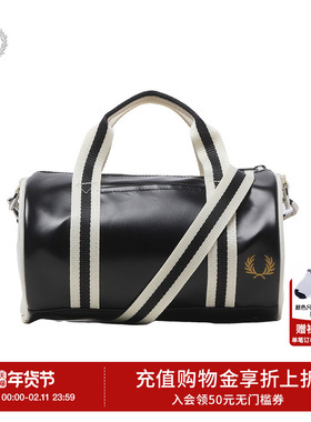 FRED PERRY男士休闲包2025冬季新款软把拉链麦穗印花斜挎包L9256