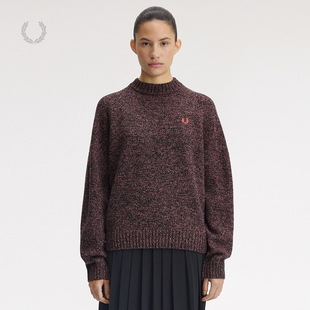 宽松圆领麦穗刺绣长袖 2025冬季 K1133 PERRY女士休闲针织衫 FRED