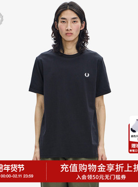 FRED PERRY男士休闲T恤2025冬季新款纯棉麦穗刺绣多彩短袖衫M3519