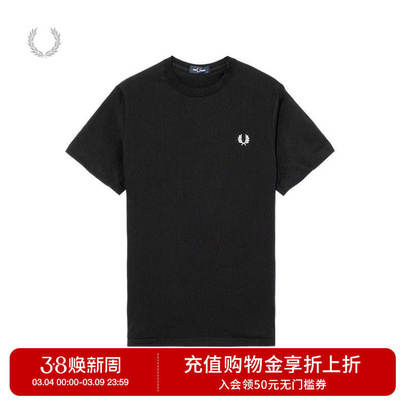 FRED PERRY男士休闲T恤2026春季新款宽松圆领套头麦穗短袖衫M1600