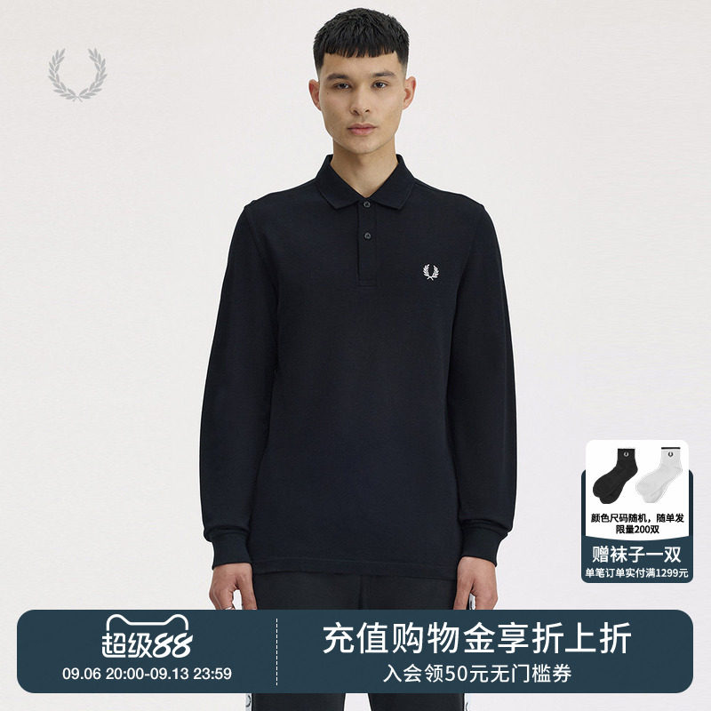 FREDPERRY纯色长袖polo衫图片