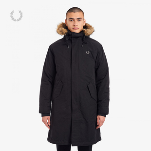 麦穗两件套毛领连帽保暖棉衣潮J9533 棉服外套冬季 FRED PERRY男士