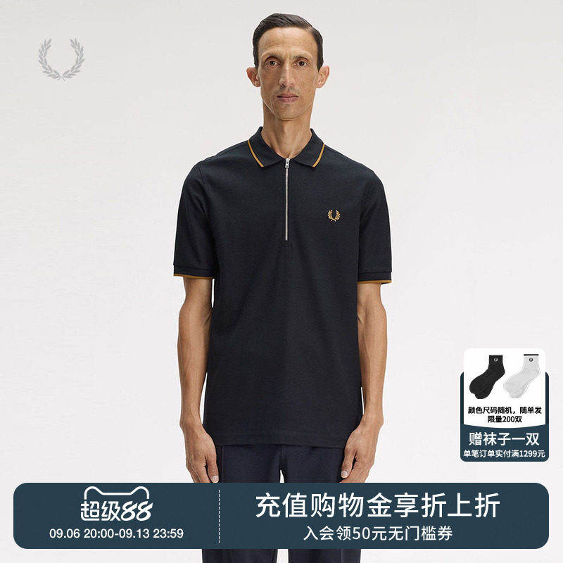 FREDPERRY半拉链polo衫简约休闲图片